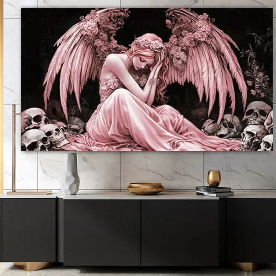 Mysterious Pink Wings Angel 5D Diy Diamond Painting Sale Full square Round diamond Mosaic Cross Stitch Embroidery, Home Decor - Image 6