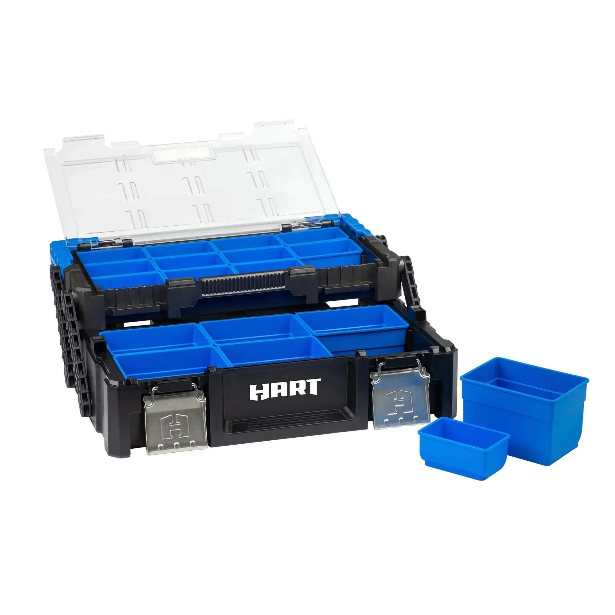 Tool box with sturdy metal lock to ensure all your valuable items are securely stored when not in use and when transporting