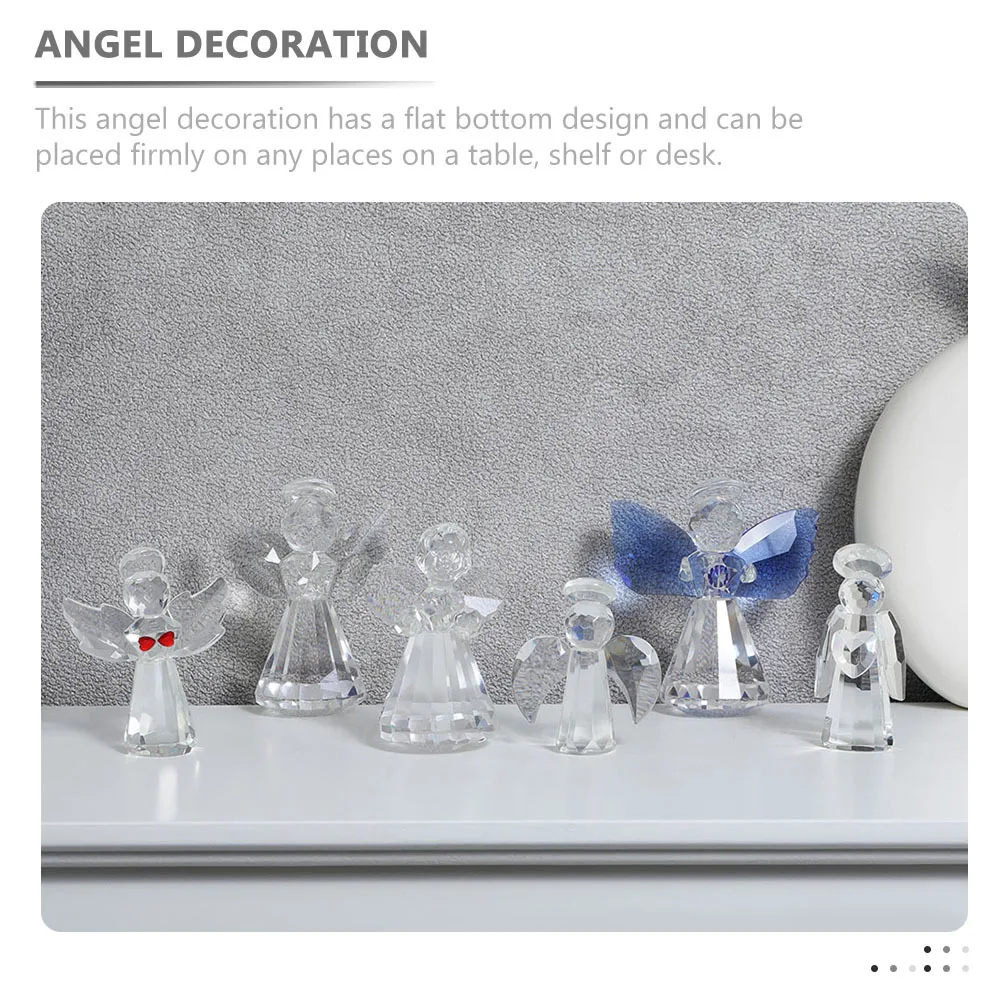 

2Pcs Angel Wing Sculpture Glass Gift Decoration Material for Home Table Shelf Cute Angel Statue Memorial Statue