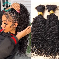 Capelli umani sfusi per intrecciare Trecce Boho birmane all'ingrosso Estensioni dei capelli umani Nessuna trama Capelli ricci doppi disegnati Bulk 3 pacchi