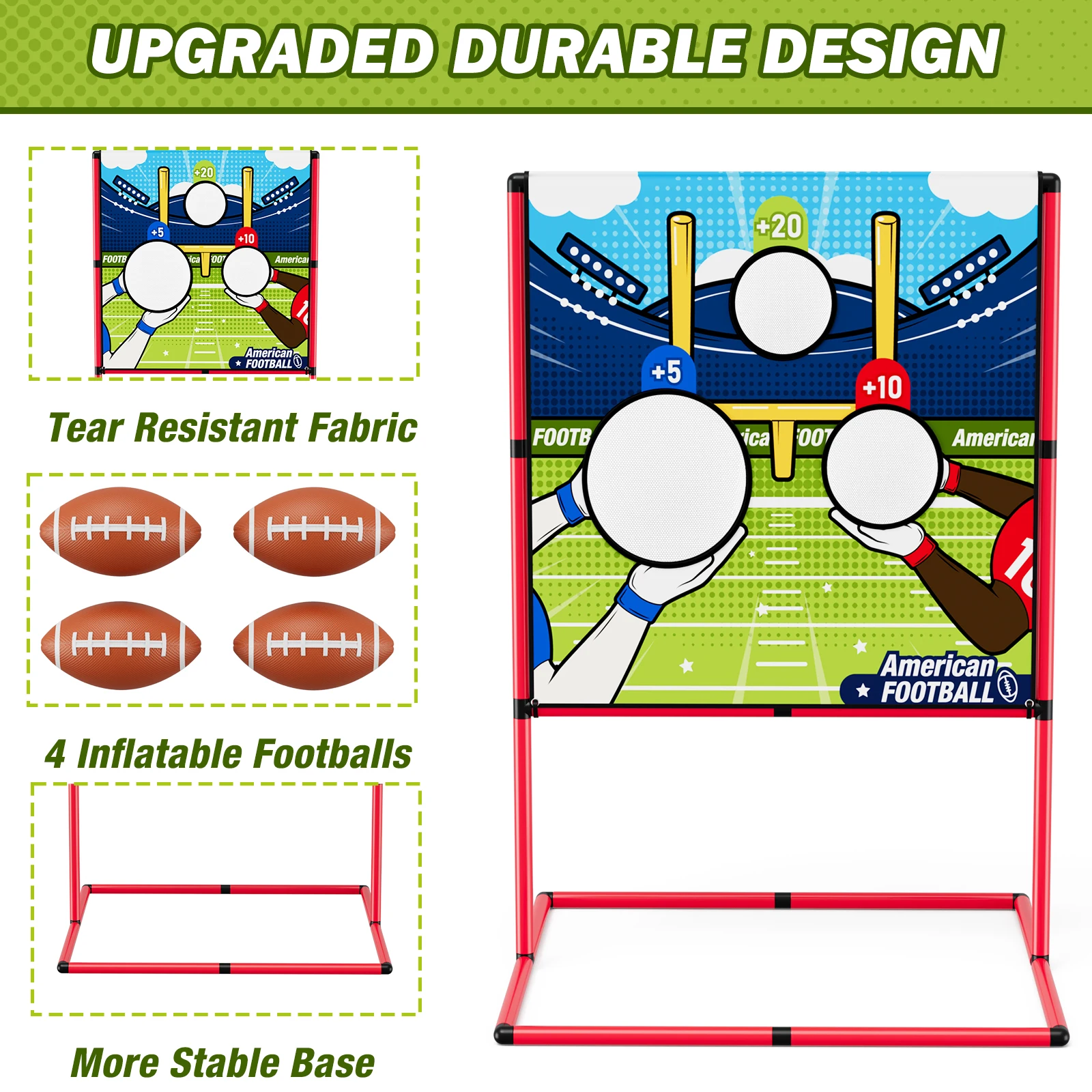 投げ込みターゲットゲーム、子供向けフットボールターゲット練習、屋内屋外裏庭庭園スポーツおもちゃ男の子女の子へのギフト