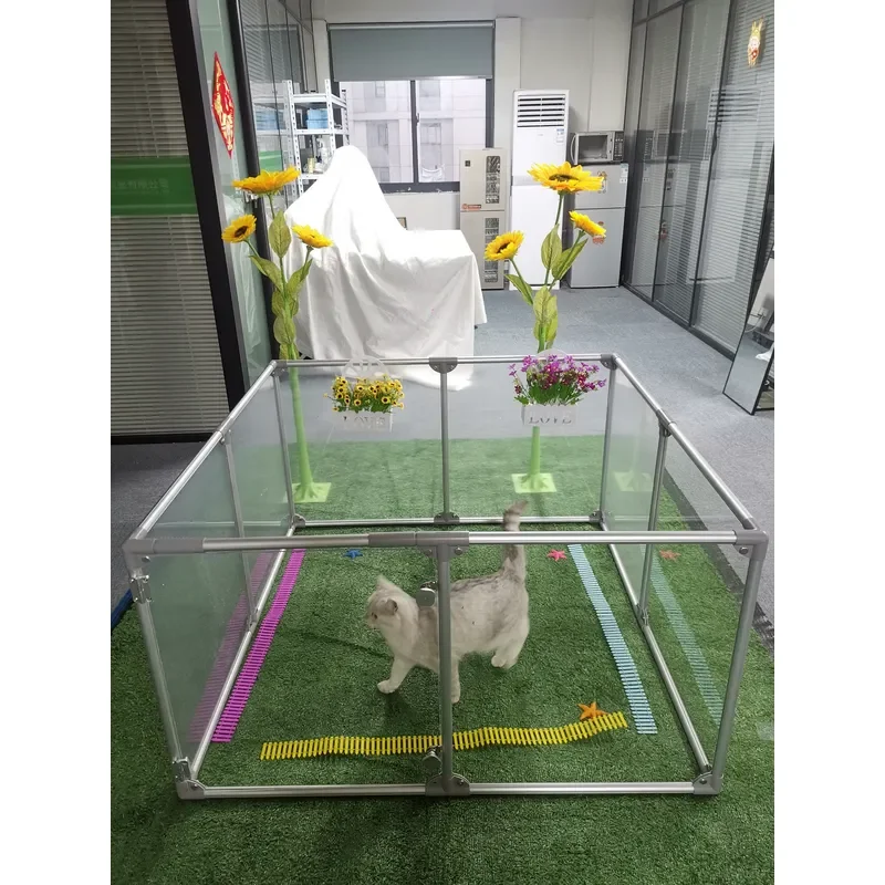 Portable Pet Playpen for USA Market 6 8 10 12 pcs DIY Transparent Foldable Yard Pet Fence Cage Indoor Dog Playpen