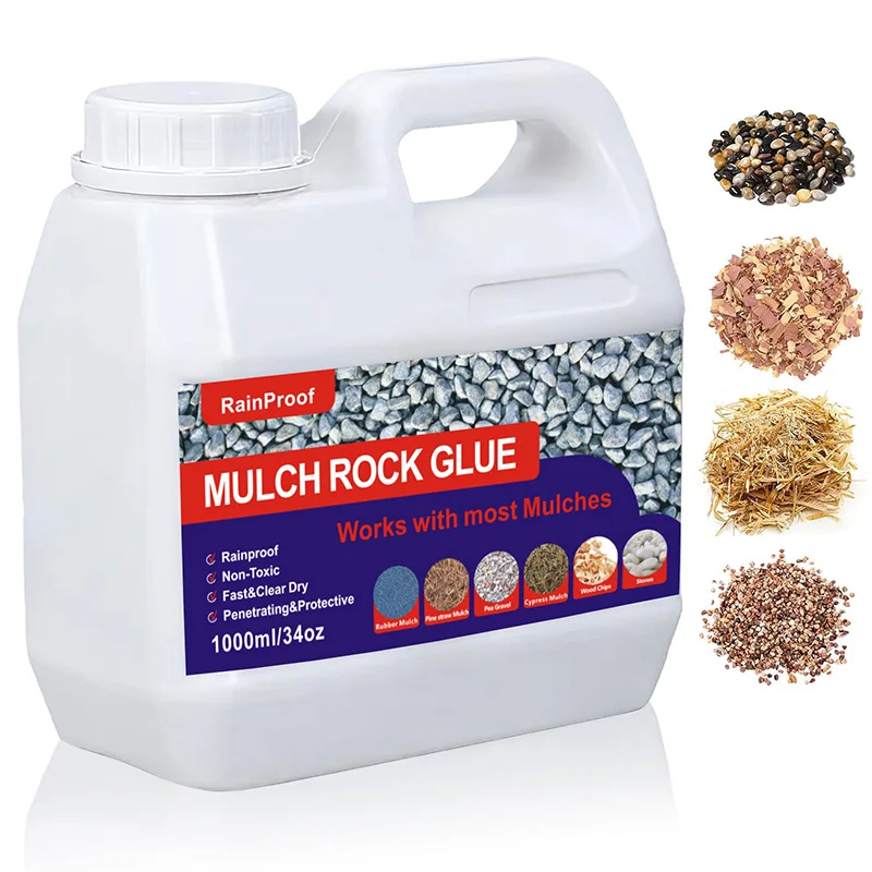 500/1000ML Gravel Binder Mulch Glue for Landscaping,for Pebbles,Wood and Bark,Enhanced and Long、Waterproof Fast Drying