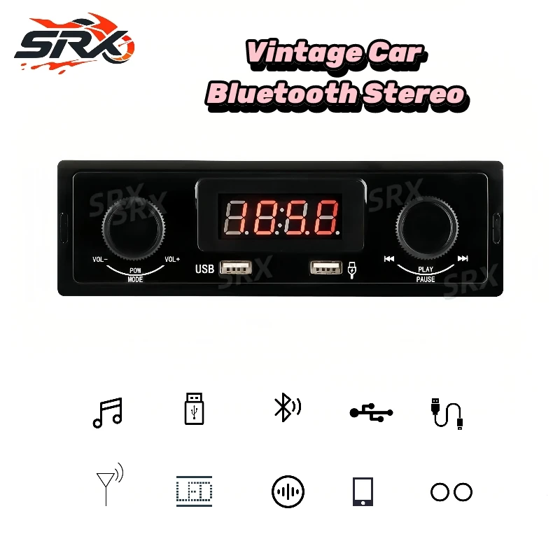 Vintage Car Bluetooth Audio Stereo FM Radio Receiver USB MP3 Player Fit Old Truck Construction Machinery Vintage tractor