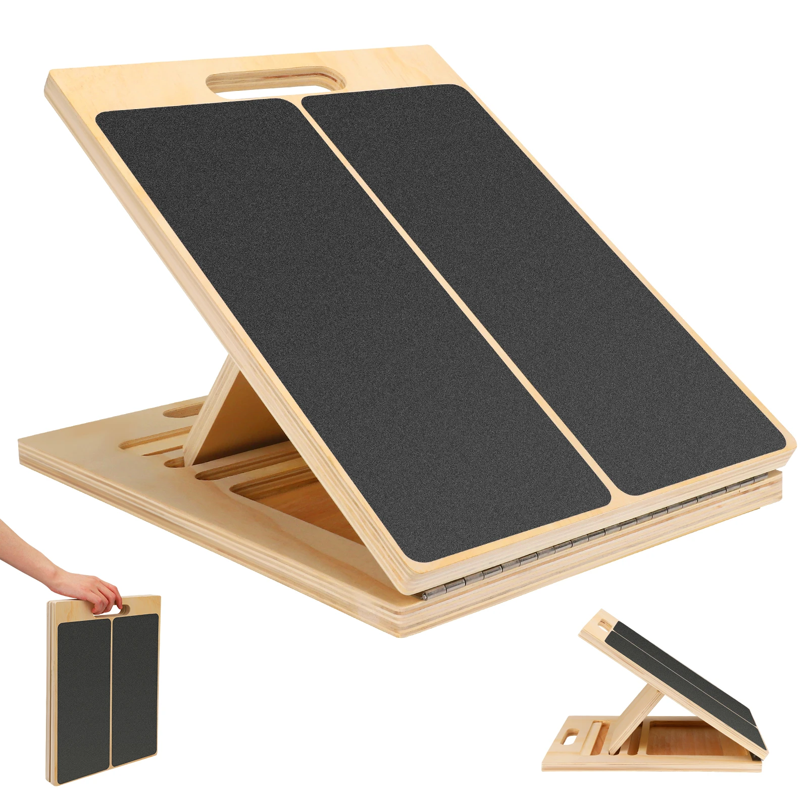 Planche inclinée en bois pour étirement des mollets, pliable, antidérapante, équipement d'entraînement pour les jambes et les chevilles, pour le renforcement musculaire, usage domestique