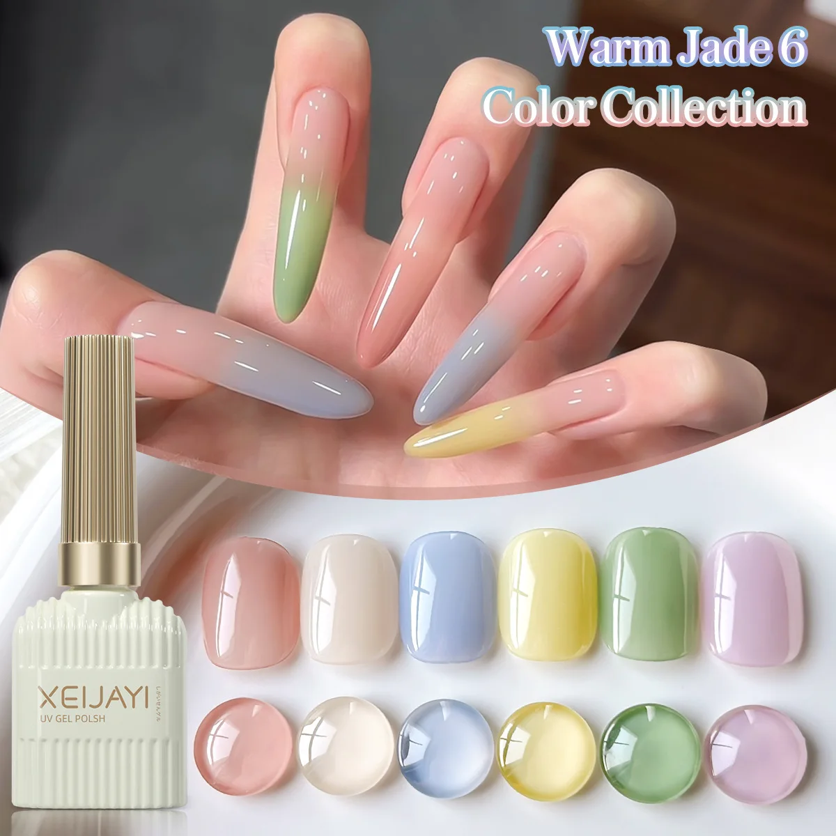 Esmalte de uñas de Gel Mambo de menta de primavera, 15ml, 6 colores, nueva serie de Gel de uñas lechoso transparente de hielo, esmalte de Gel para salón de manicura