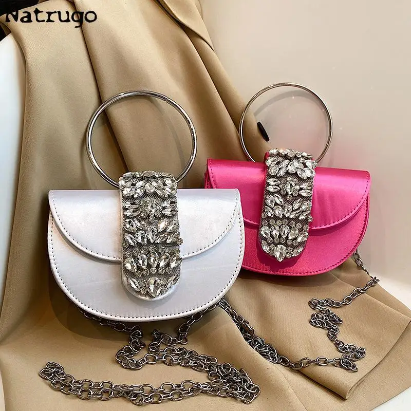 2023 New Women Luxury Evening Bags Shiny Rhinestone Clutch Money Purses Fashion Shoulder Bag Handbag Wedding Party Dinner Bag