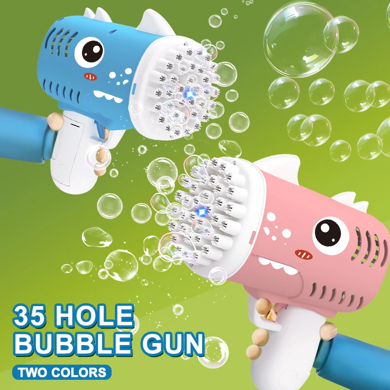 35 hole dinosaur bubble gun outdoor bubble blowing toy kindergarten gift without battery and without bubble water