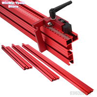 1Pc 40/60/80cm 75 Type Red/Black Anodizing With laser marking scale Aluminum Profile Router Fence Multi T-Track Table Saw Fence