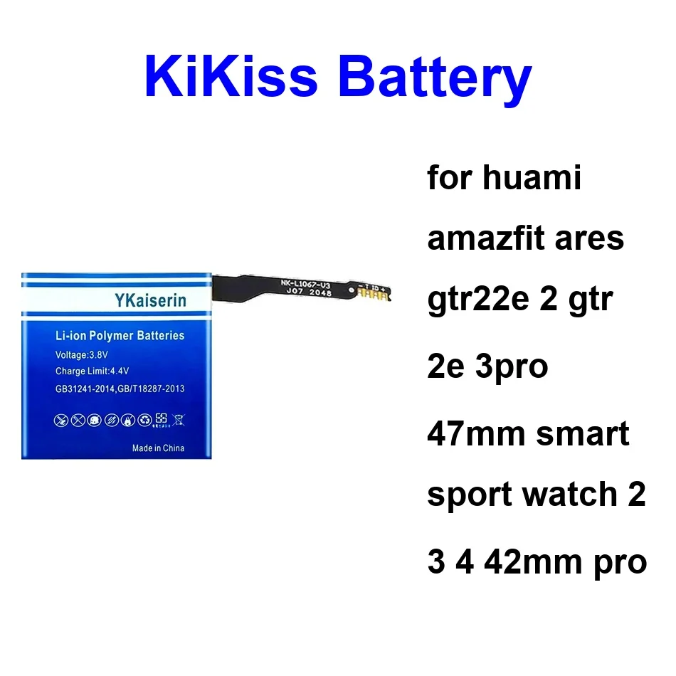 

Аккумулятор для умных спортивных часов Huami Amazfit Ares gtr22e 2 Gtr 2E 3PRO 47MM Smart Sport Watch 2 3 4 42MM Pro PL412120V (с функцией.../с возможностью.../с поддержкой.../синтеграцией.../с подключением.../с