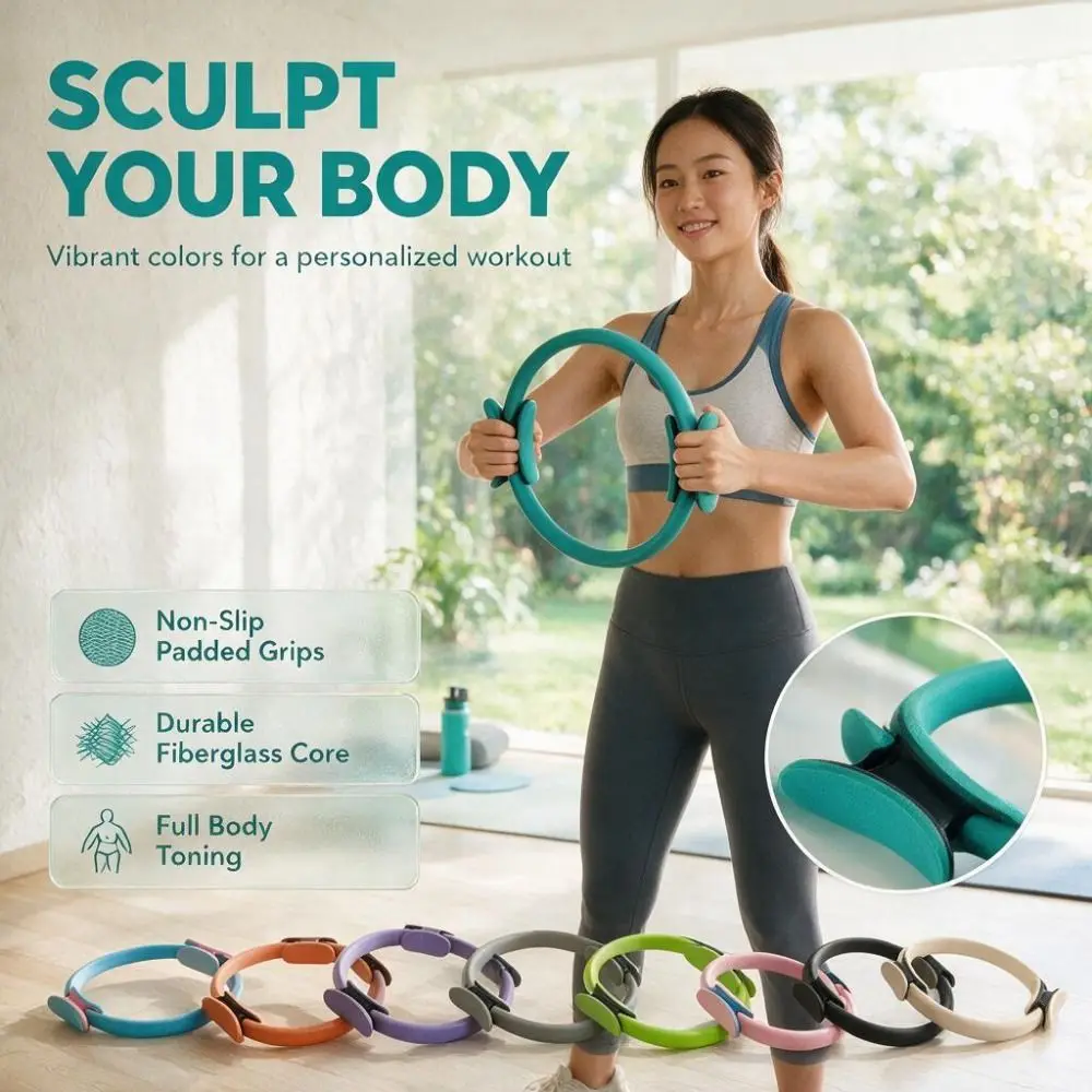 Shaping Shaping Fiberglass Pilates Ring Durable Non-Slip Grip Yoga Ring Eco-Friendly Lightweight Fitness Circle Pelvic Floor Training - Aliexpress Deal