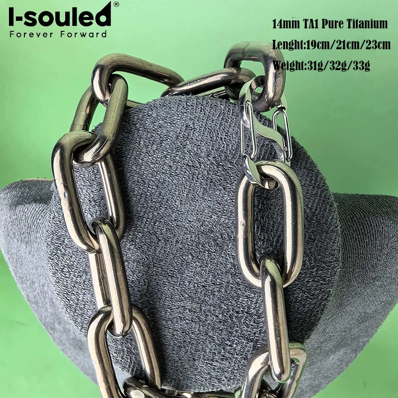 

14mm TA1 pure titanium welded industrial chain corrosion-resistant lightweight necklace