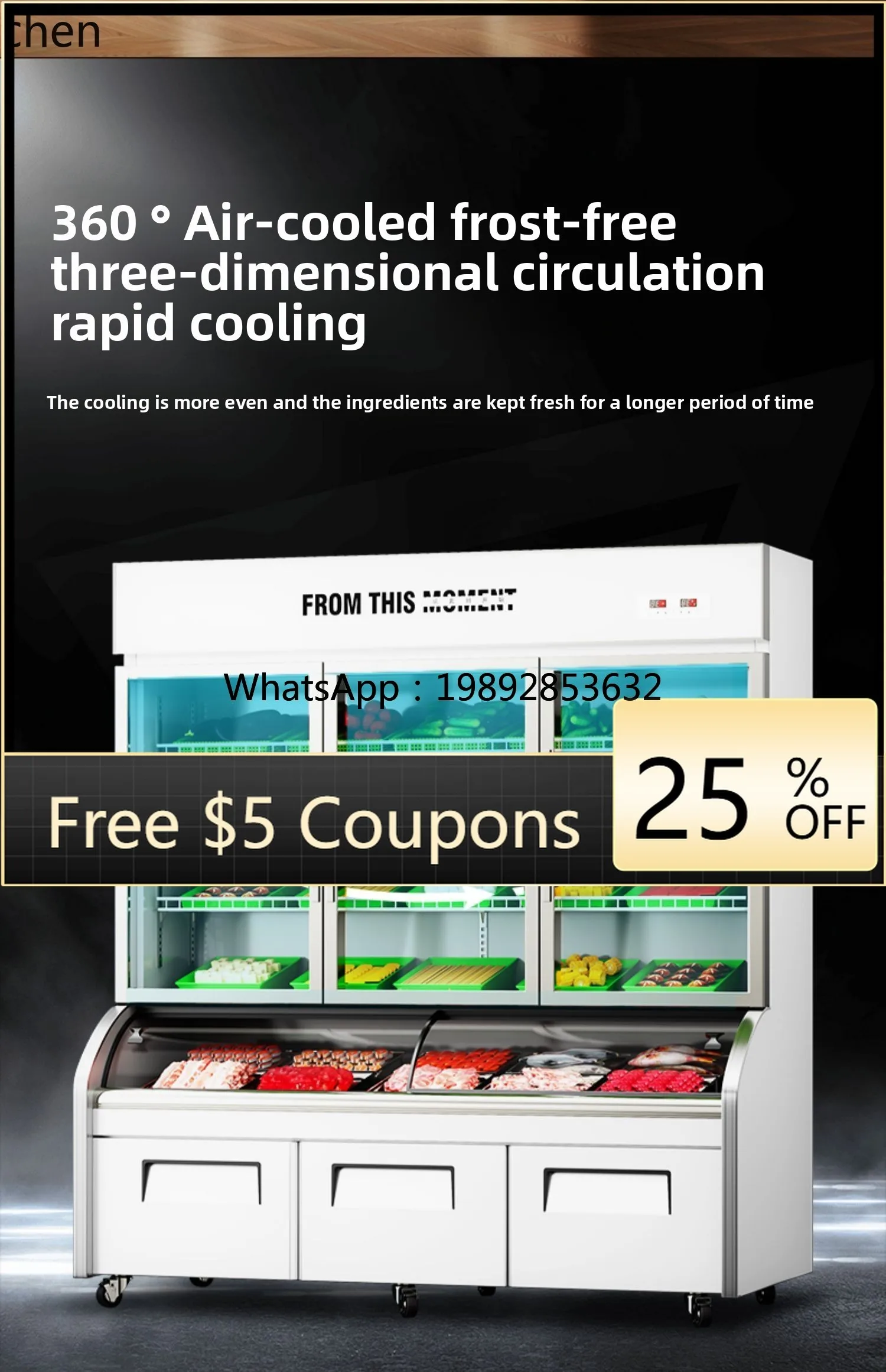 

P31- carte cabinet display cabinet three temperature Malatang skewers a la carte cabinet refrigerated and fresh-keeping freezer