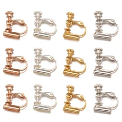 10pcs Copper Gold Clip-on Earrings Converter Components Findings for DIY Non-Pierced Ears Jewelry Making Supplies Accessoies