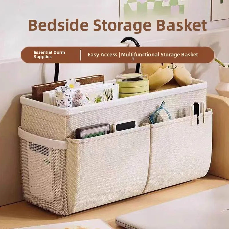 

Thiened Bede Sofa Side Hanging Bag Home Storage Organizer Bedroom Decorative Fabric Multi-Functional Storage Bag
