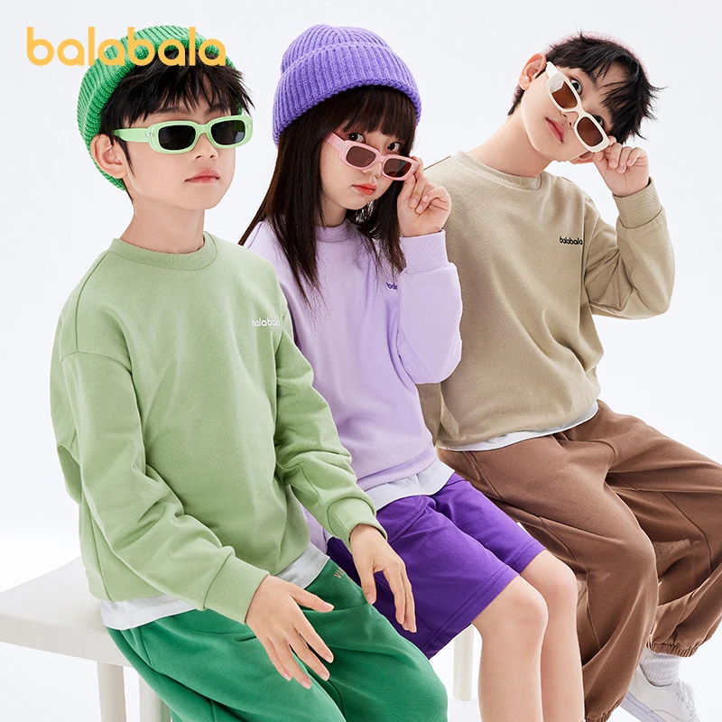 

Balabala Toddler 2023 Unisex Boy Girl Sweater Spring Autumn Top Bottoming Parent-Child Trendy Sweater