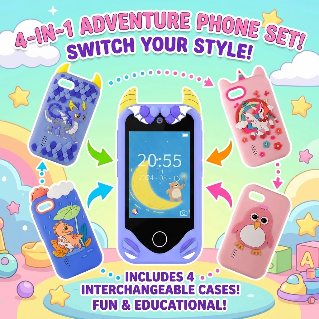 Kinder-Smartphone-Kamera Kinderspielzeug Touchscreen Einhorn Handy MP3-Player Digitalkamera Lernspielzeug für Mädchen Jungen Alter 3-8