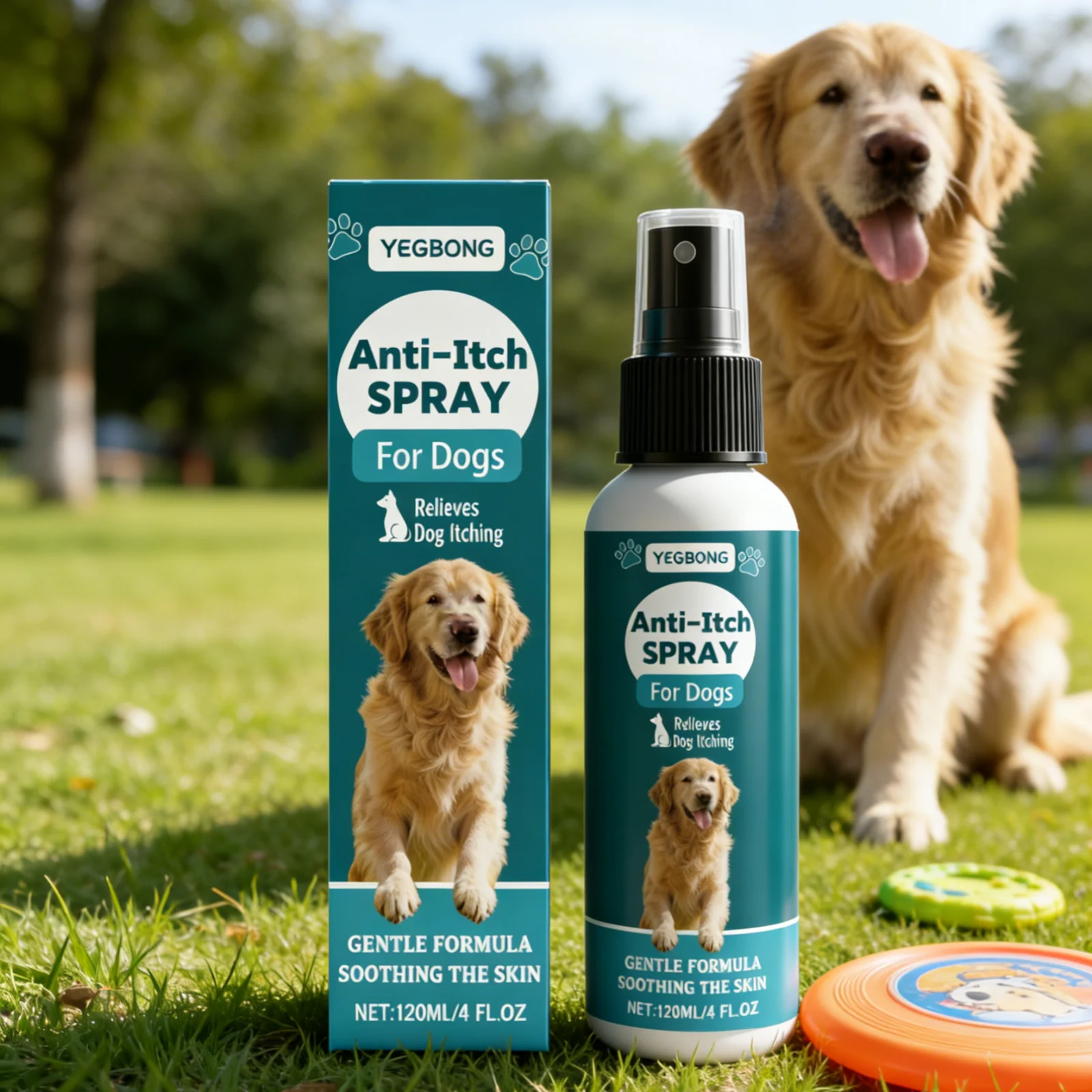 YEGBONG Anti Itch Spray for Dogs Cats Long Lasting Moisturizing Relieve Dry Skin Gentle Formula Pet Skin Soothing Spray 120ml