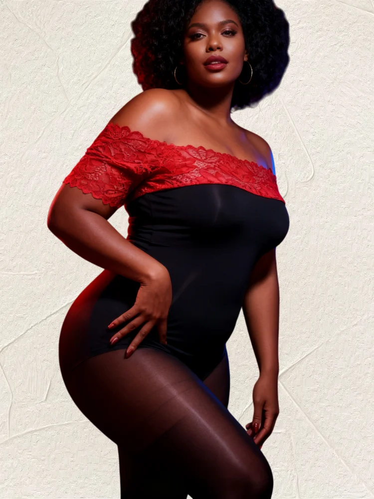 

Wmstar Jumpsuit Women Sexy Lace Patchwork One Shoulder One Piece Tight Silky and See Through Full Body One Piece Outfits New