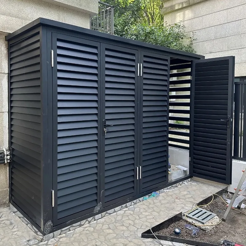 Custom Eco-Friendly Durable Aluminum Alloy Modern Outdoor Garden Tool Shed Waterproof Easily Assembled Storage Cabinet with Lock