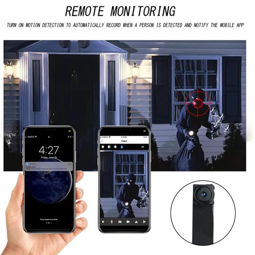 4 K WIFI Network Camera IP P2P HD Wide Angle Mini Camera DIY Wireless Cam Module Motion Activated Camcorder Webcam Support TF