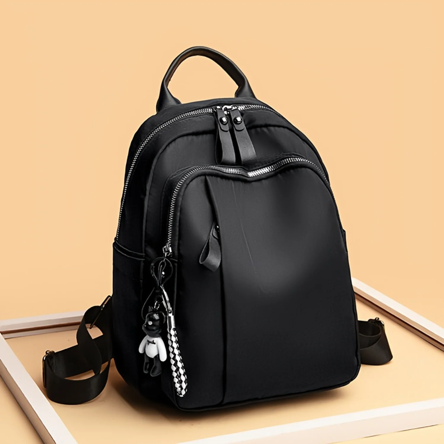 

Zipper Small Backpack, Women's Fashion Backpack With Adjustable Strap For Work & School