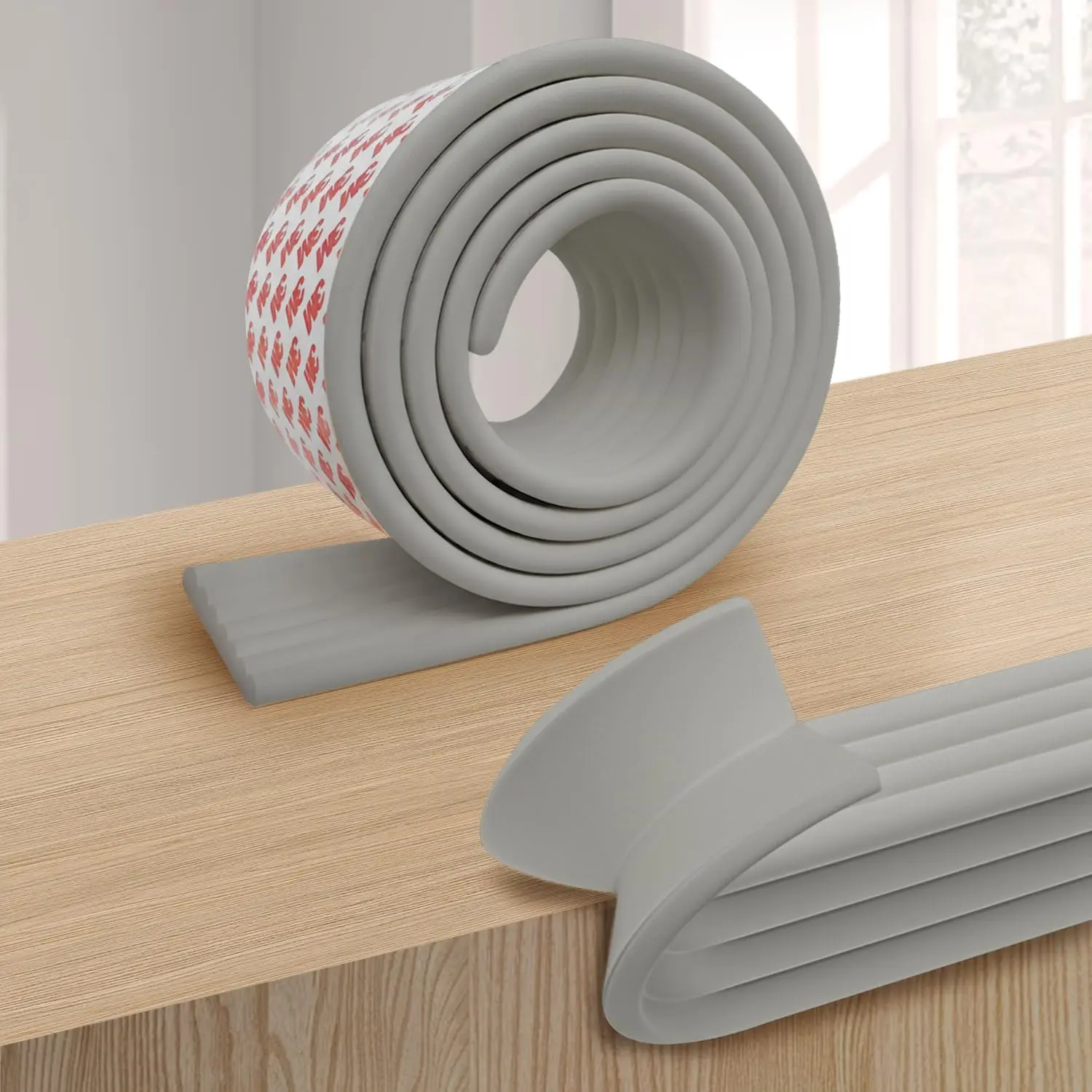 

Сверхпрочные защитные уголки и бортики для мебели с усиленным клеевым покрытием для безопасности детей, серые, 6,56 футов