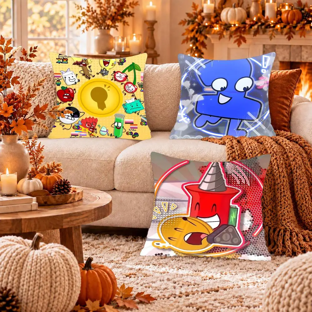 Game B-Battle for BFB Cushion Cover Soft Plush Cushion Case Throw Pillowcase Cozy Home Sofa Bed Living Room Decor