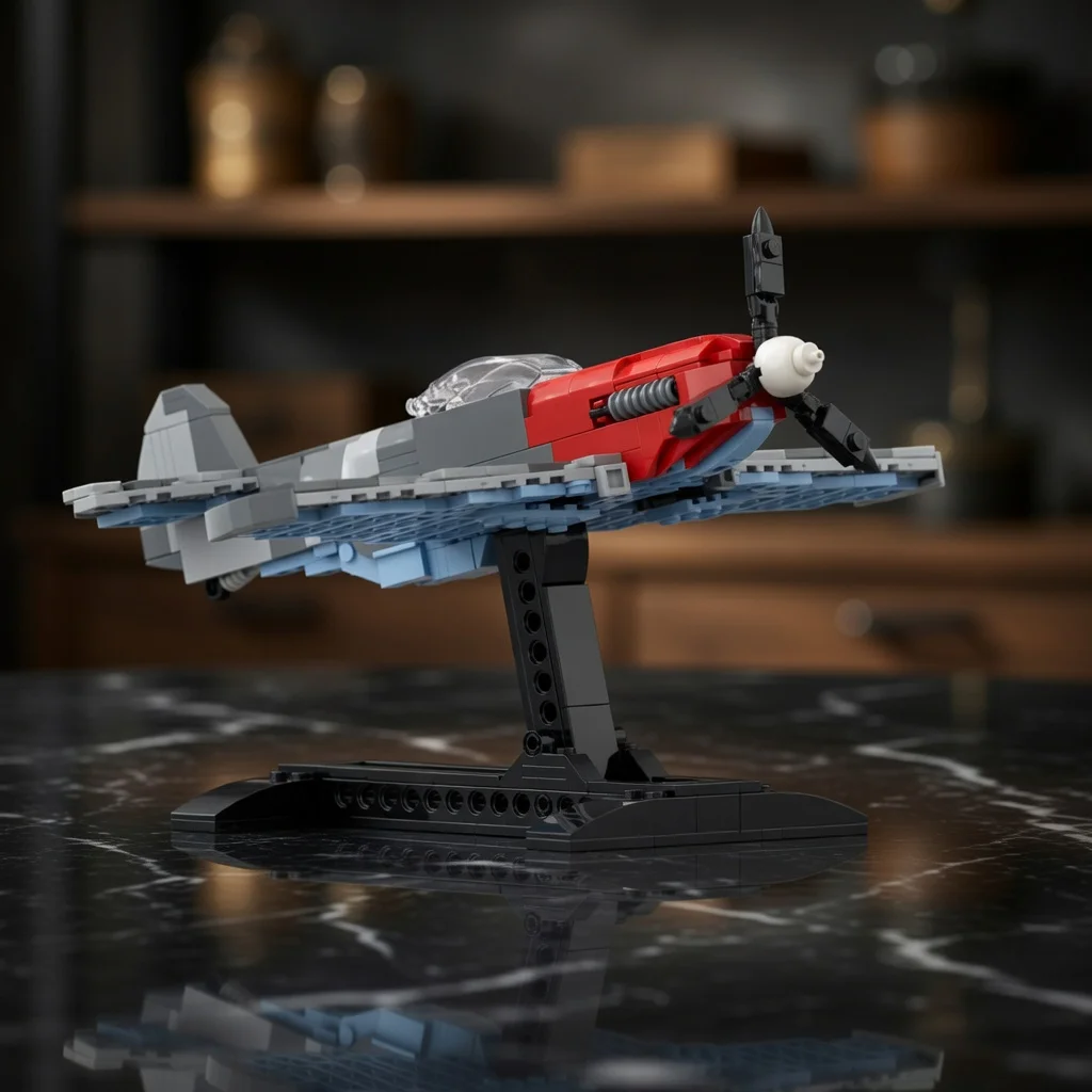 moc-第二次世界大戦-yak-3-ソビエト戦闘機ビルディングブロック軍用機ブリック-diy-モデルスタンド付き大人の趣味のギフト