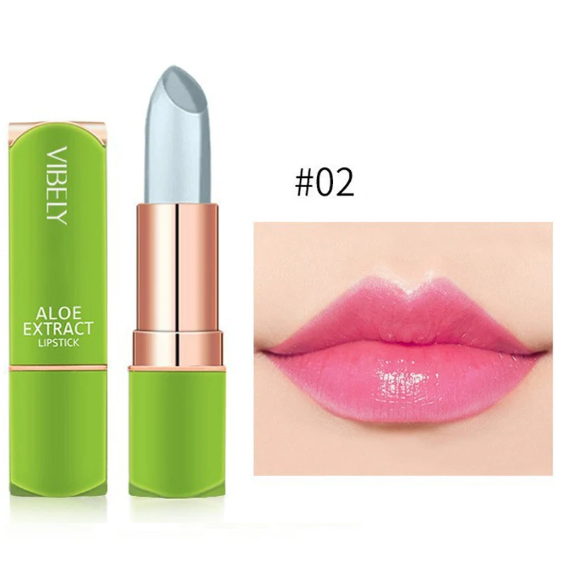 1PC Aloe Vera Lipstick Lip Tint Color Changing Jelly Lipsticks Lip Balm Hydrating Moisturizing Lasting Makeup Lip Stick Cosmetic