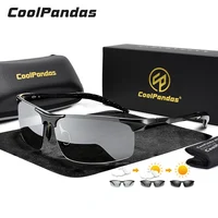 COOLPANDAS gafas de sol fotocromáticas de aluminio para hombre, gafas polarizadas para conducir de día y noche, gafas de sol antideslumbrantes camaleón para hombre