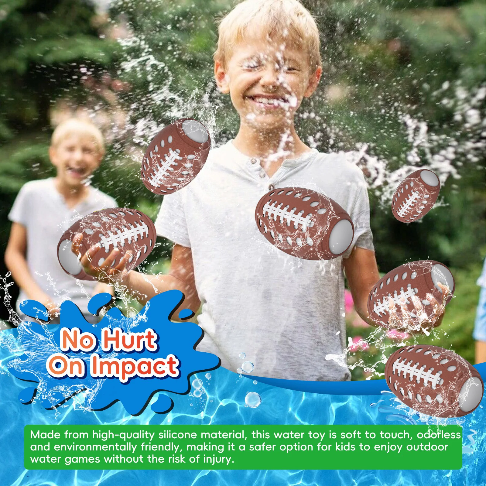 6pcs Non-magnetic Silicone Water Balls For Water-absorbing Beach Swimming Pool Lawn Water Sports Toys Happy Water Bombs