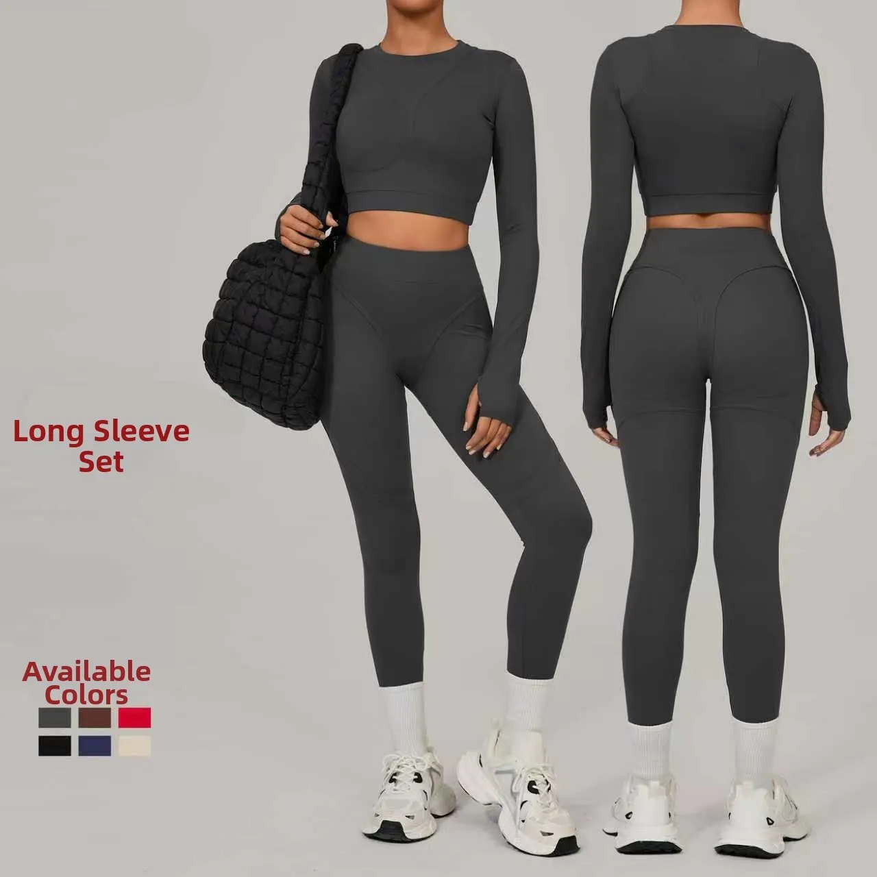 Women Winter Quick Dry Brushed Tight Yoga Fitness 2‑Piece Set For Outdoor Running Gym Sports Workout