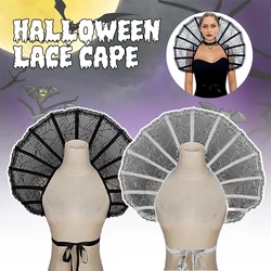 Medieval Retro Gothic Lace Capes Ponchos Renaissance Cosplay Accessorie Witch Dress Up Costumes Stand Role-playing Dress Up