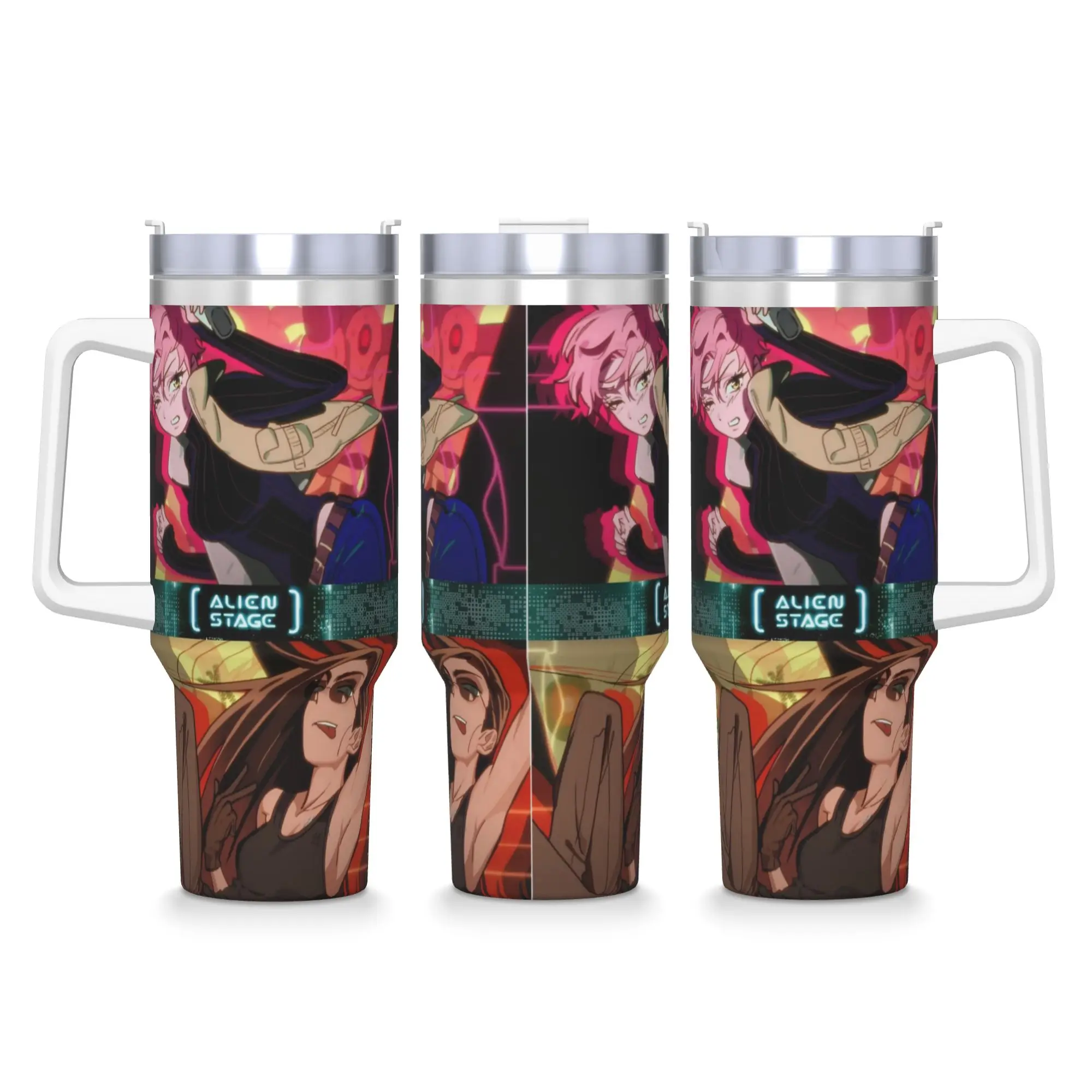40OZ Stainless Steel Tumbler Aliens Stages Anime Coffee Mug  Heat Preservation Hot Drinks Car Mugs Driving Water Bottle