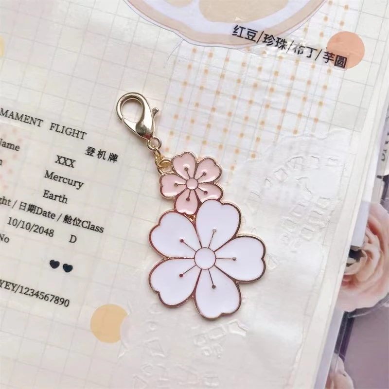 New Sakura zipper head for Journal Notebook Pearl Pendant Organizer Decoration Cute Planner Accessories