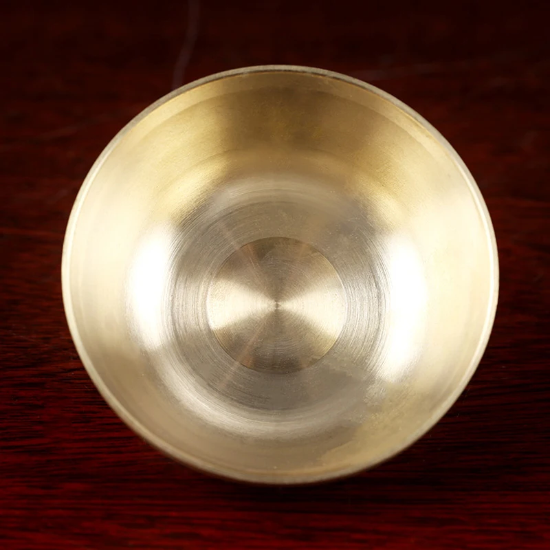1PC Copper Bowl Brass Small Auspicious Tibetan Holy Creative Water Cup Golden Buddhist Tea Bowl Home's Gift Decorative - Image 6