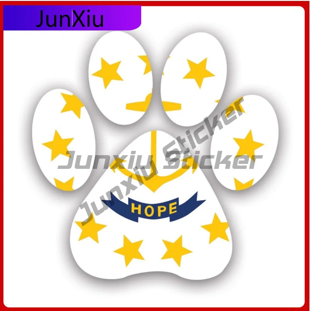 

Trendy Retro Rhode Island State Paw Print Shaped Sticker Uv Protected Decalsdog Dogs Epic Cat Cats Pet Pets Puppy Prints