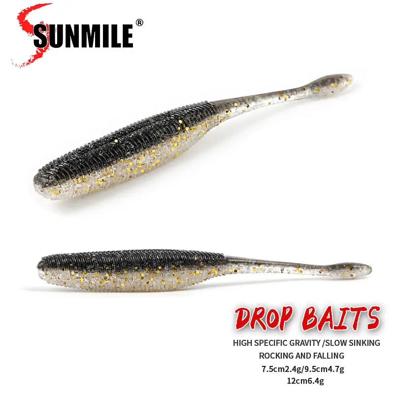 SUNMILE-Señuelos de Pesca blandos, 7,5/9,5/11,5 cm, cebos artificiales Iscas, lubina, Lucio