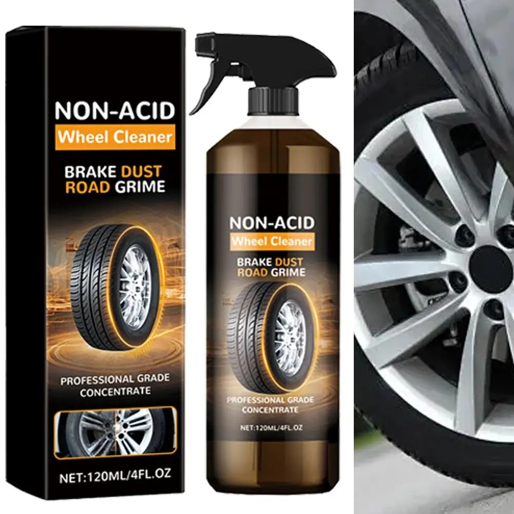 Powerful Wheel Cleaner 120ml Powerful Rim Brake Buster Powerful Stain Removal Cleaning Spray For Cleaning Wheels And Tires H8H4