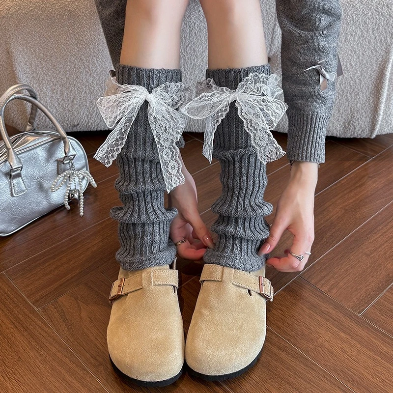 Hot البيع جوارب قطنية المرأة الربيع والخريف لوليتا كومة كومة الجوارب مقوس دانتيل الحلو الباليه نمط محبوك أنبوب طويل العجل