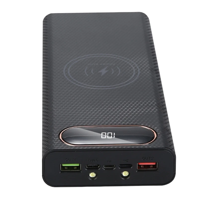 8 Slot 21700 Battery Power Bank Shell 10W 22.5W QC3.0 LCD Display Battery Power Case 5W 15W Wireless Charging Box