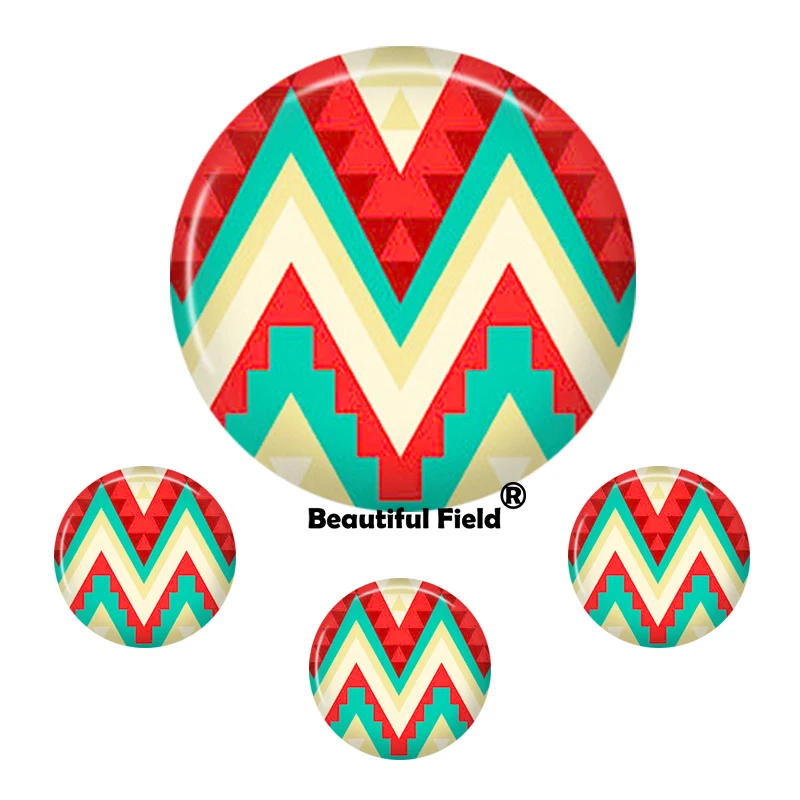 10mm 12mm 25mm 14mm 16mm 18mm 20mm 30mm Photo Pattern Round Glass Cabochons Beautiful Geometric Fringe