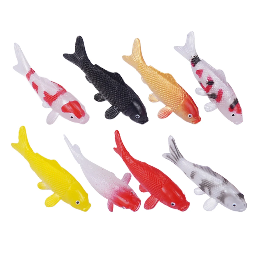 

8Pcs Miniature Koi Fish Statue Durable PVC Soft Carp Aquarium Landscape Decoration DIY Craft Miniature Carps