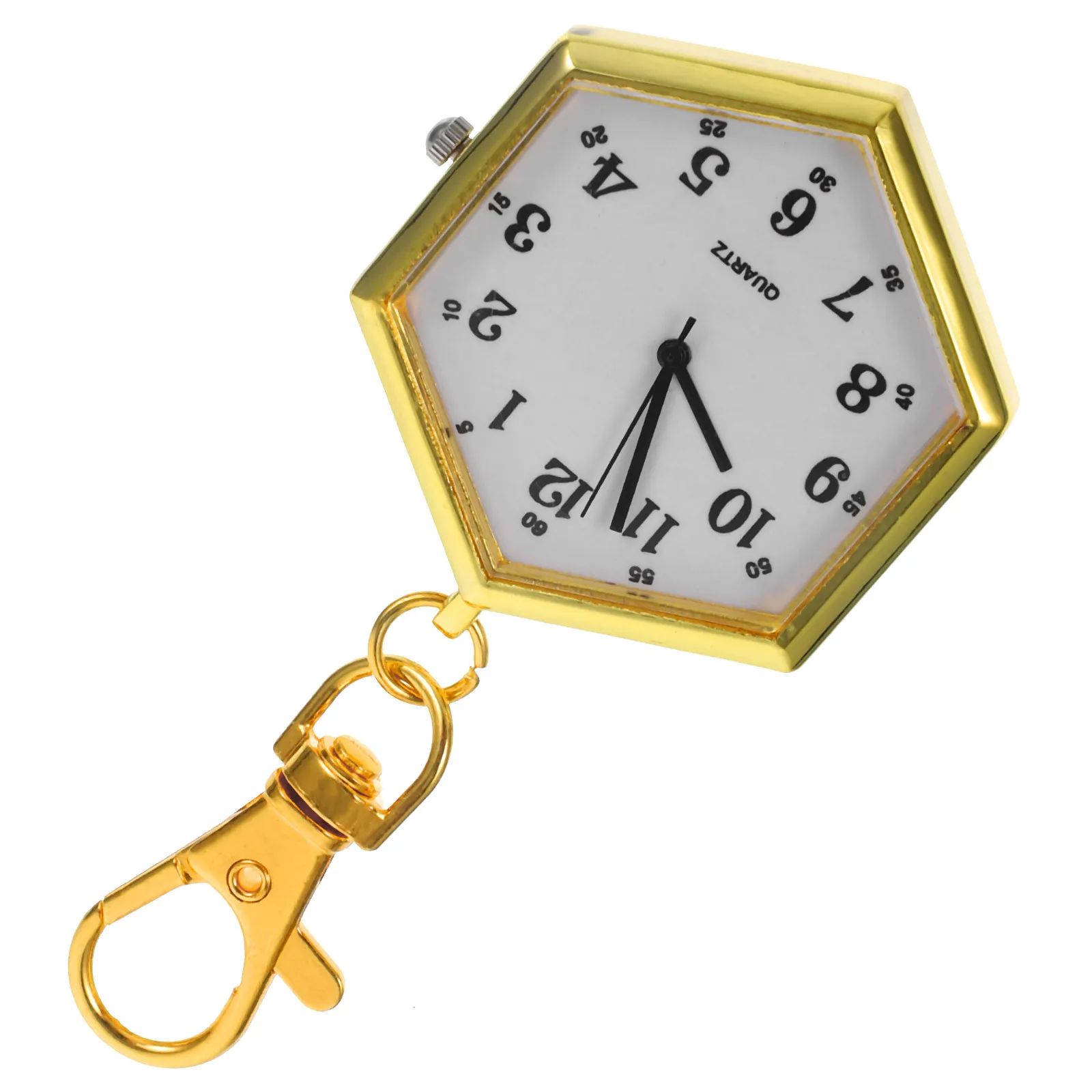 

Stylish Key Ring Watch Retro Hexagon Design Durable and Practical Easy to Fix on Handbag Great Nurse Week Present