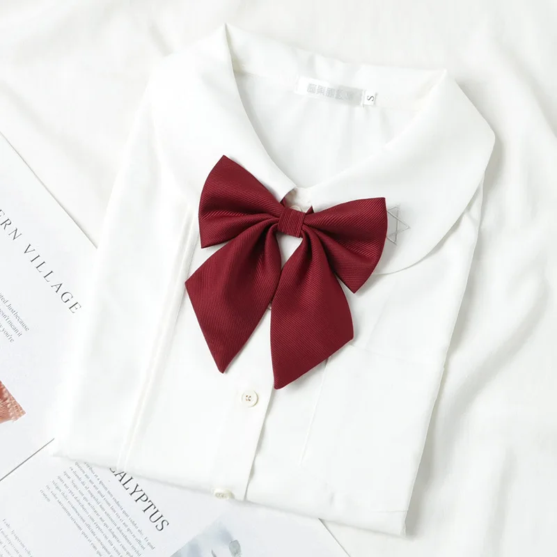 Women's Bowtie Japan School Uniform Adjustable Necktie Pre-tied Bow Tie for Lady Uniform Lolita or Cosplay T-shirt Accessory