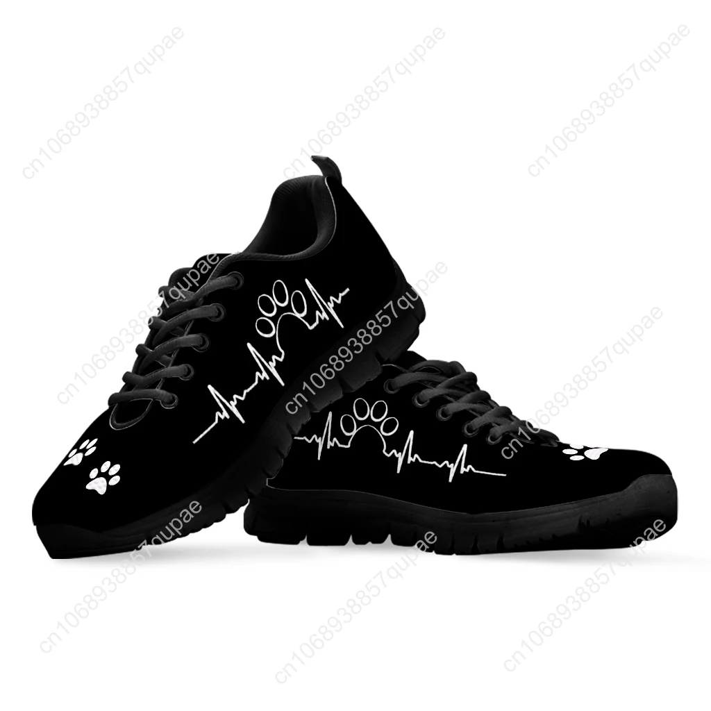 Black Dog Paw Print Shoes ECG Design Sports Shoes Mens Womens Teenager Children Sneakers Casual Custom High Quality Couple Shoes