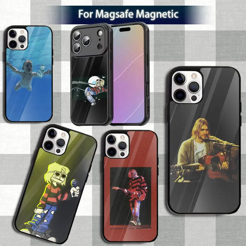 

K-Kurt Singer Cobain-es Phone Case For iPhone 13,12,15,17,11,16,14,Pro,Max,Plus,Mini,Magsafe,Magnetic Wireless Charging Case