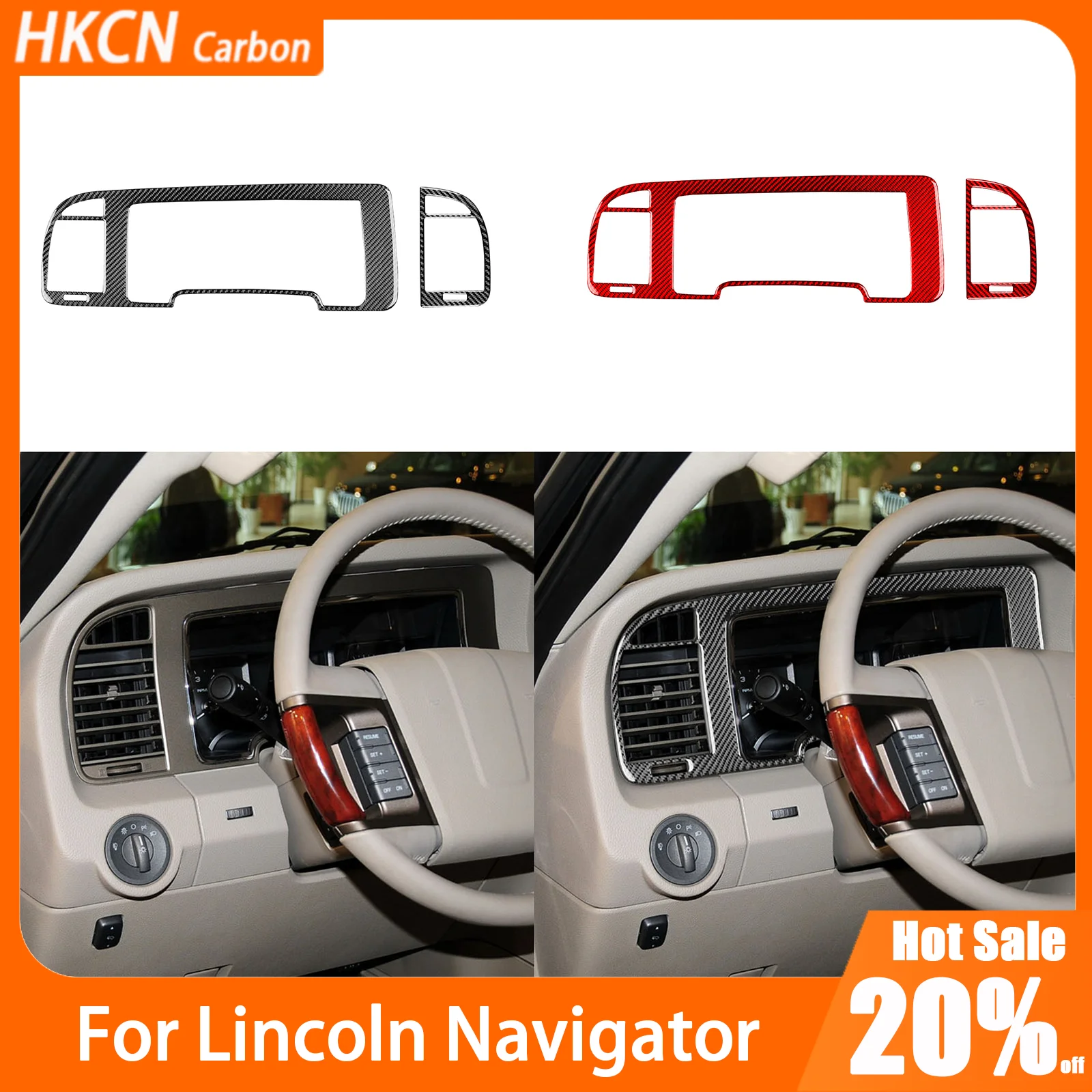 

Аксессуары для салона автомобиля, спидометр из углеродного волокна, приборная панель, вентиляционное отверстие, накладка, наклейка для Lincoln Navigator 2007–2014