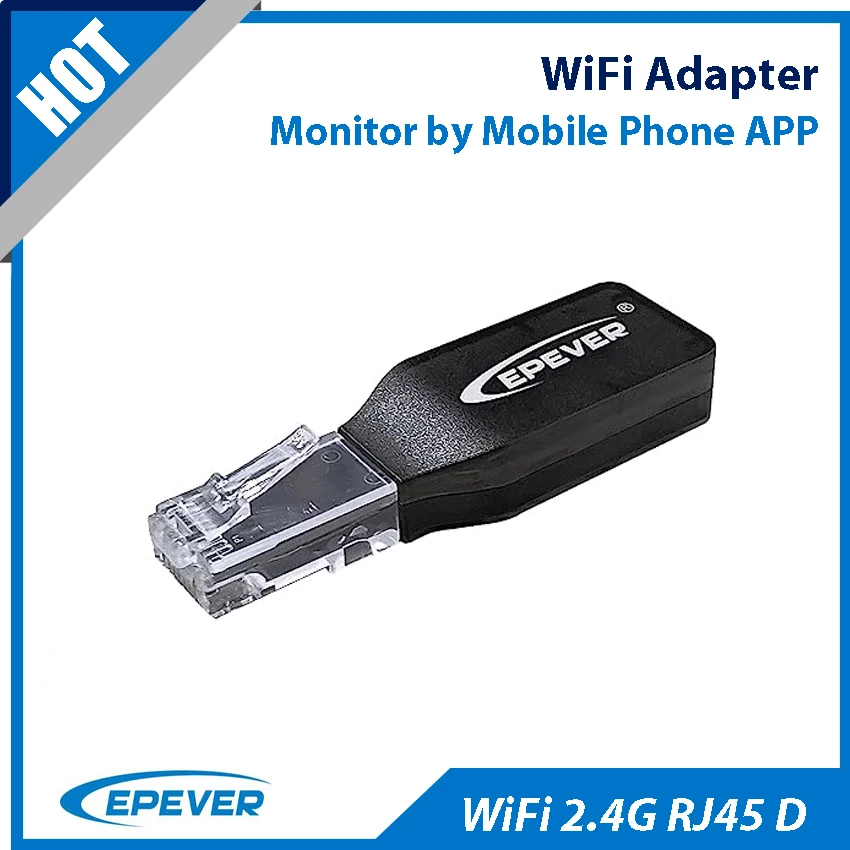 EPEVER WiFi Adapter for MPPT Solar Charge Controller EPEVER WiFi2.4G RJ45 D Communication Monitoring by Mobile Phone App